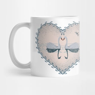 Swan lake in a love heart Mug